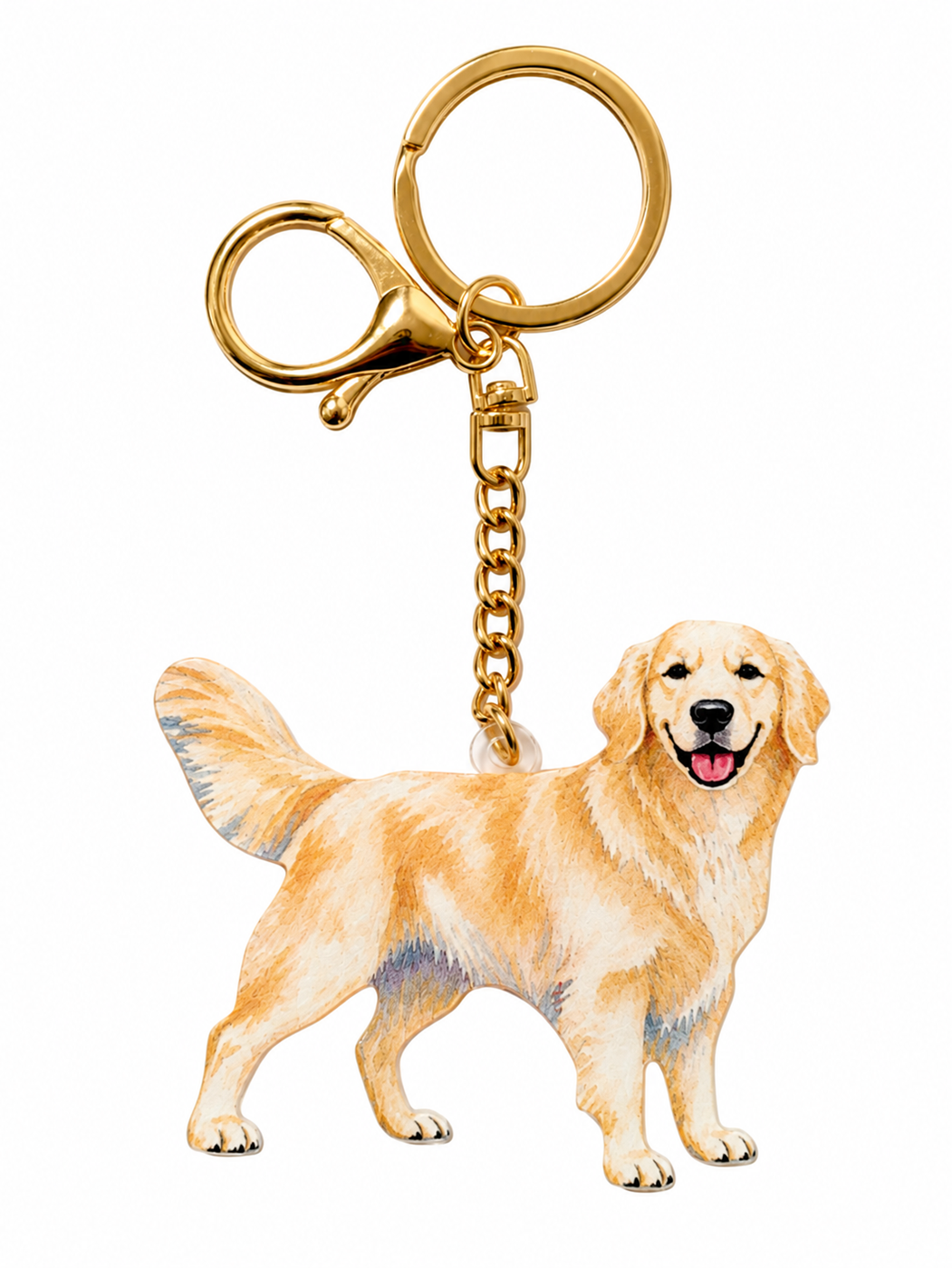 Acrylic Cream Golden Retriever Keychain Bag Charm