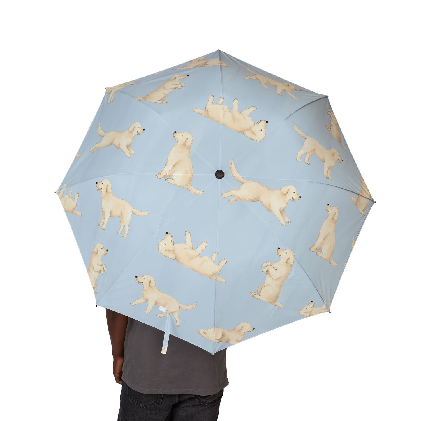Cream Golden Retriever Compact Umbrella