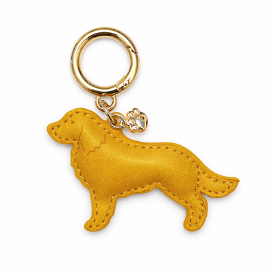 Golden Retriever Leather Keychain