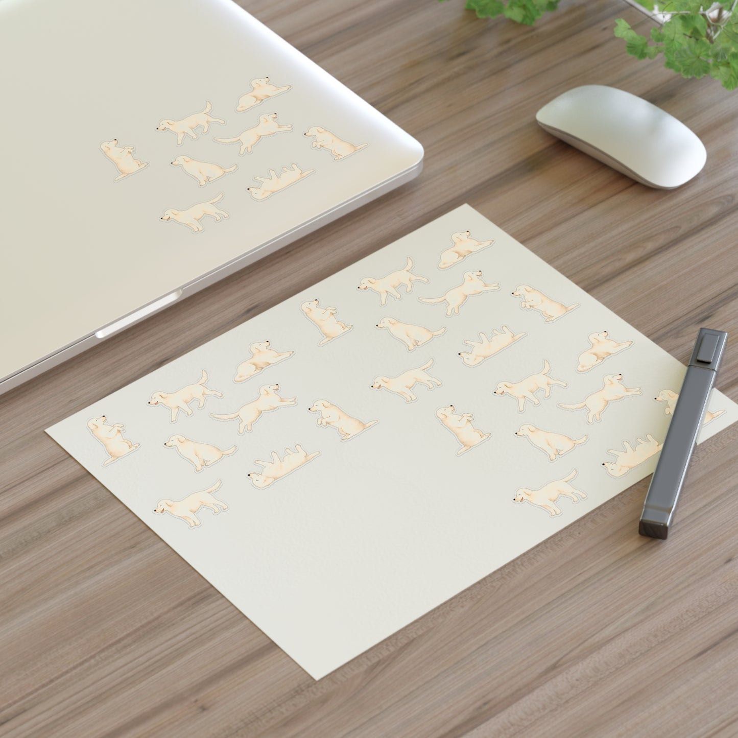 Cream Golden Retriever Sticker Sheet