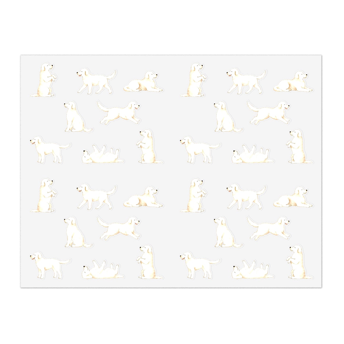 Cream Golden Retriever Sticker Sheet