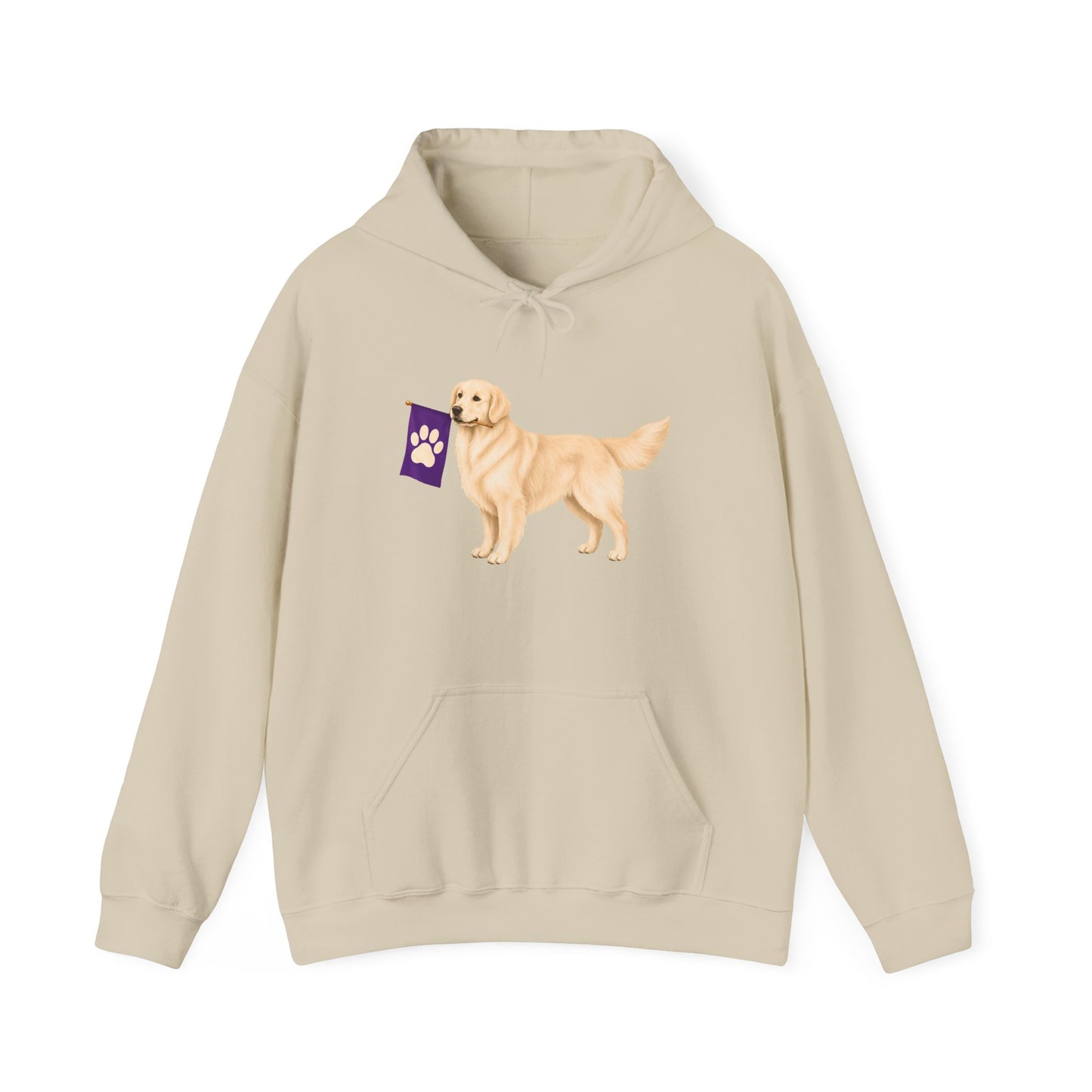 Cream Golden Retriever Flag Hoodie