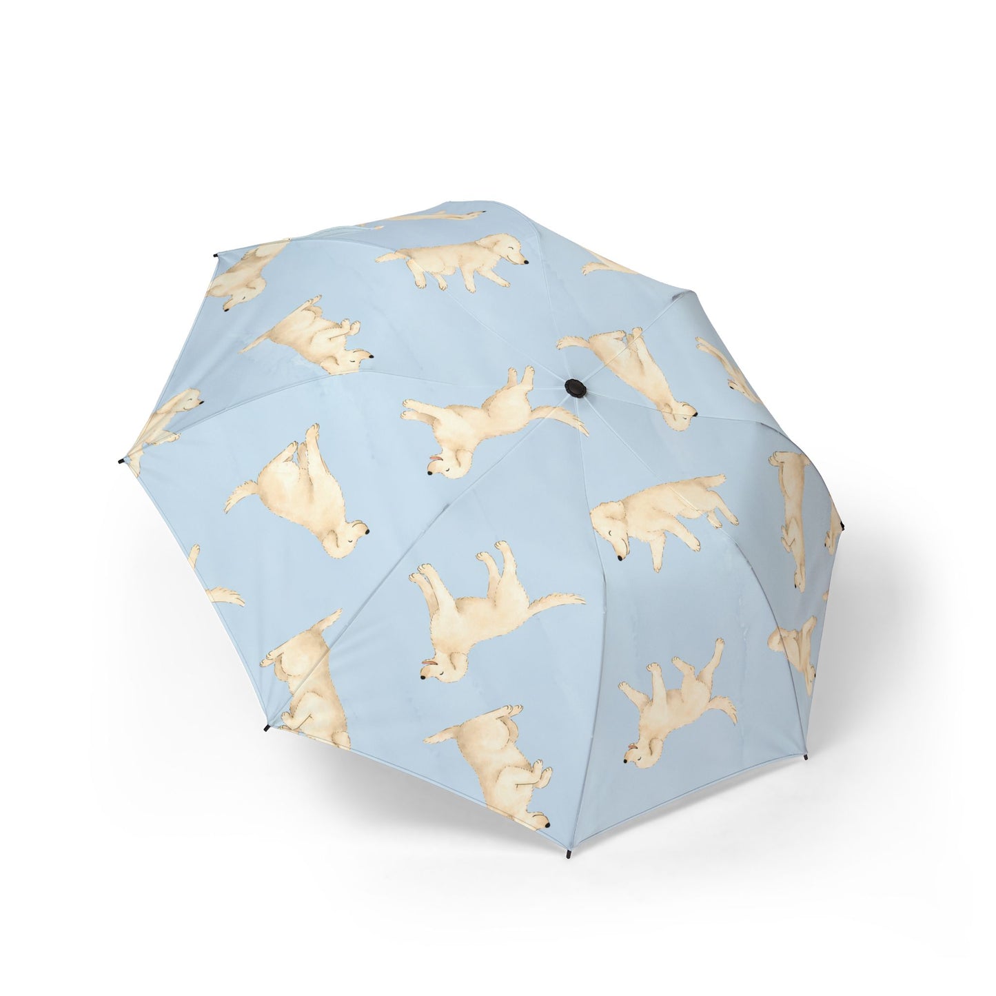 Cream Golden Retriever Compact Umbrella