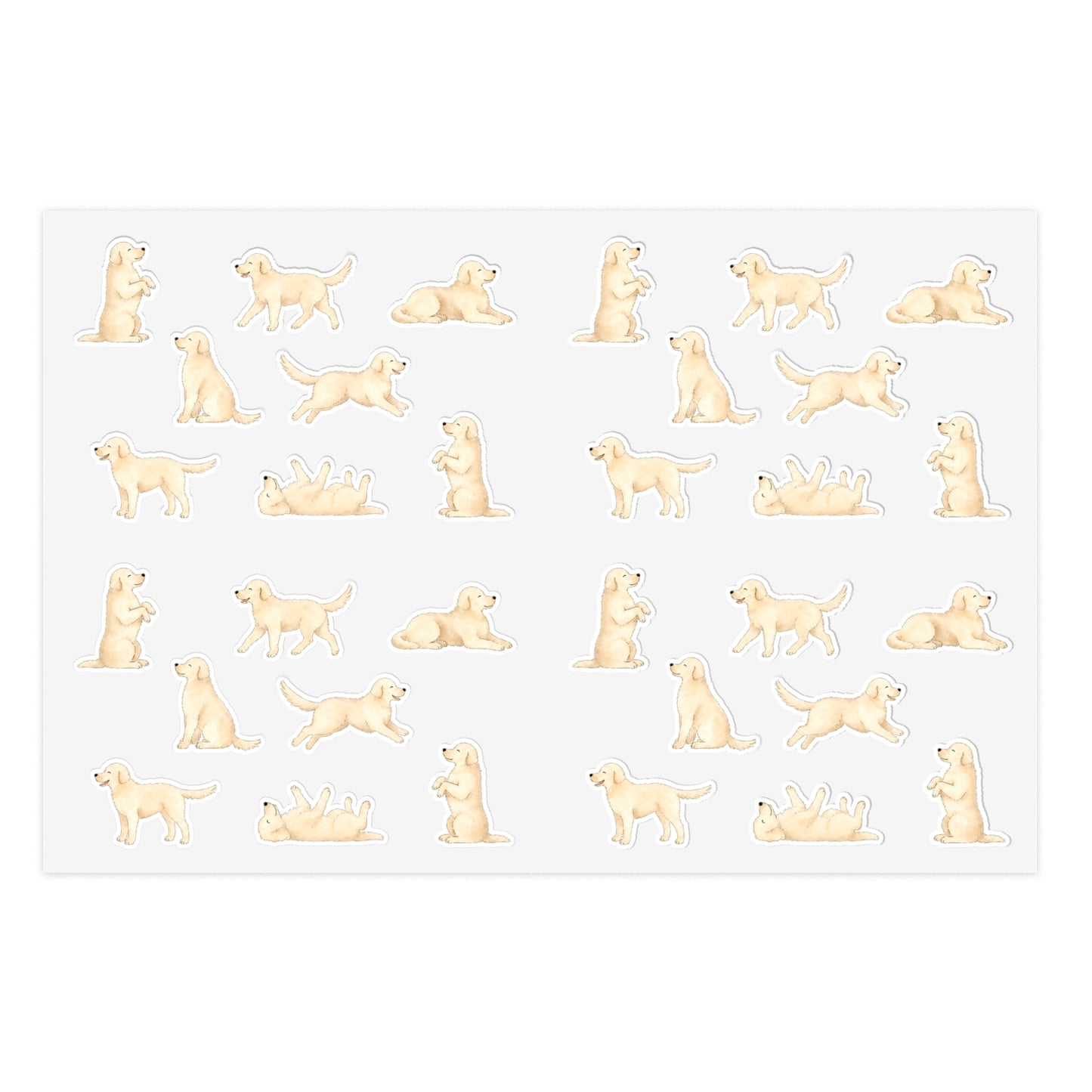 Cream Golden Retriever Sticker Sheet