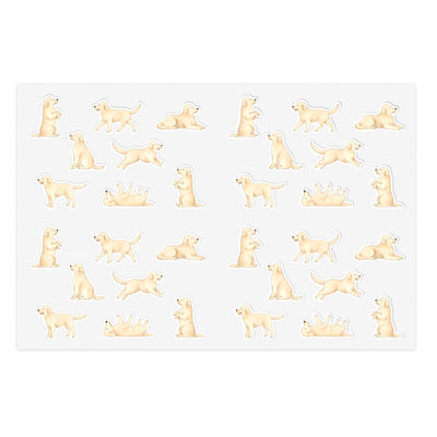 Cream Golden Retriever Sticker Sheet
