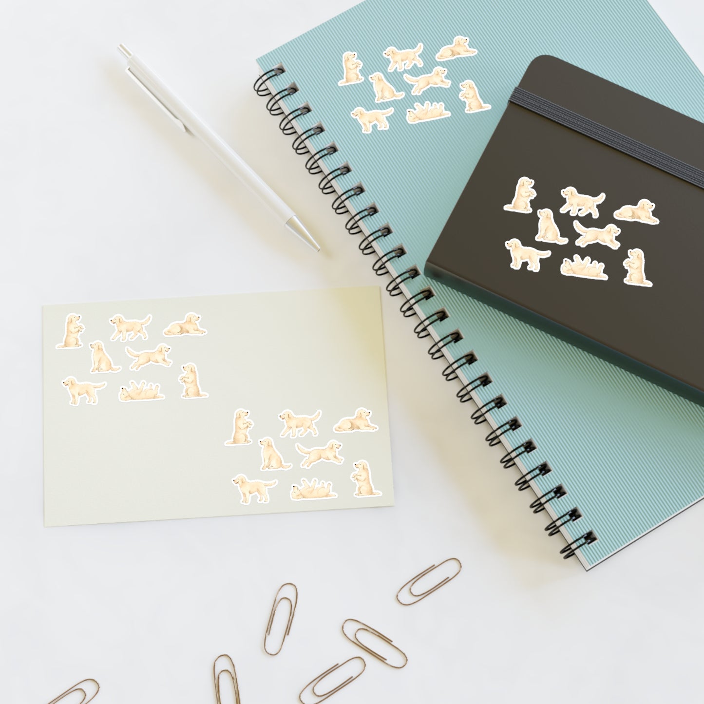 Cream Golden Retriever Sticker Sheet