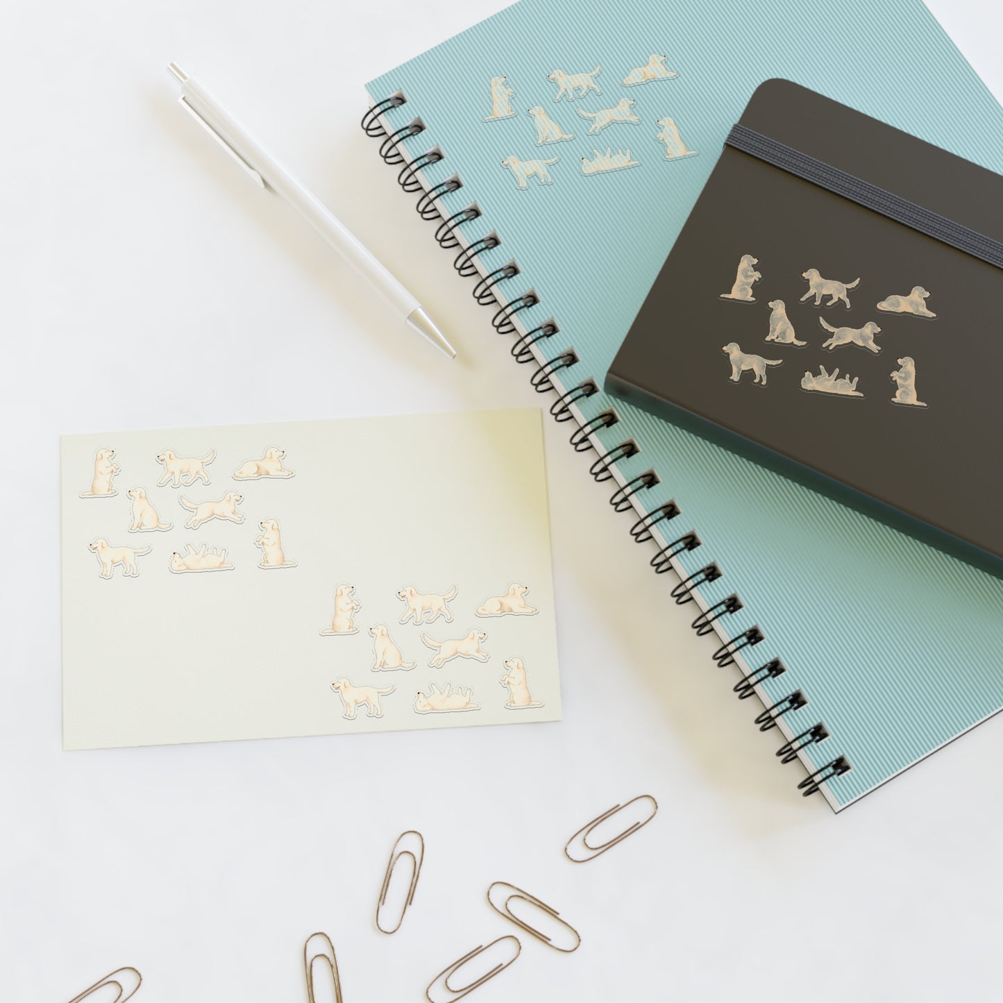 Cream Golden Retriever Sticker Sheet