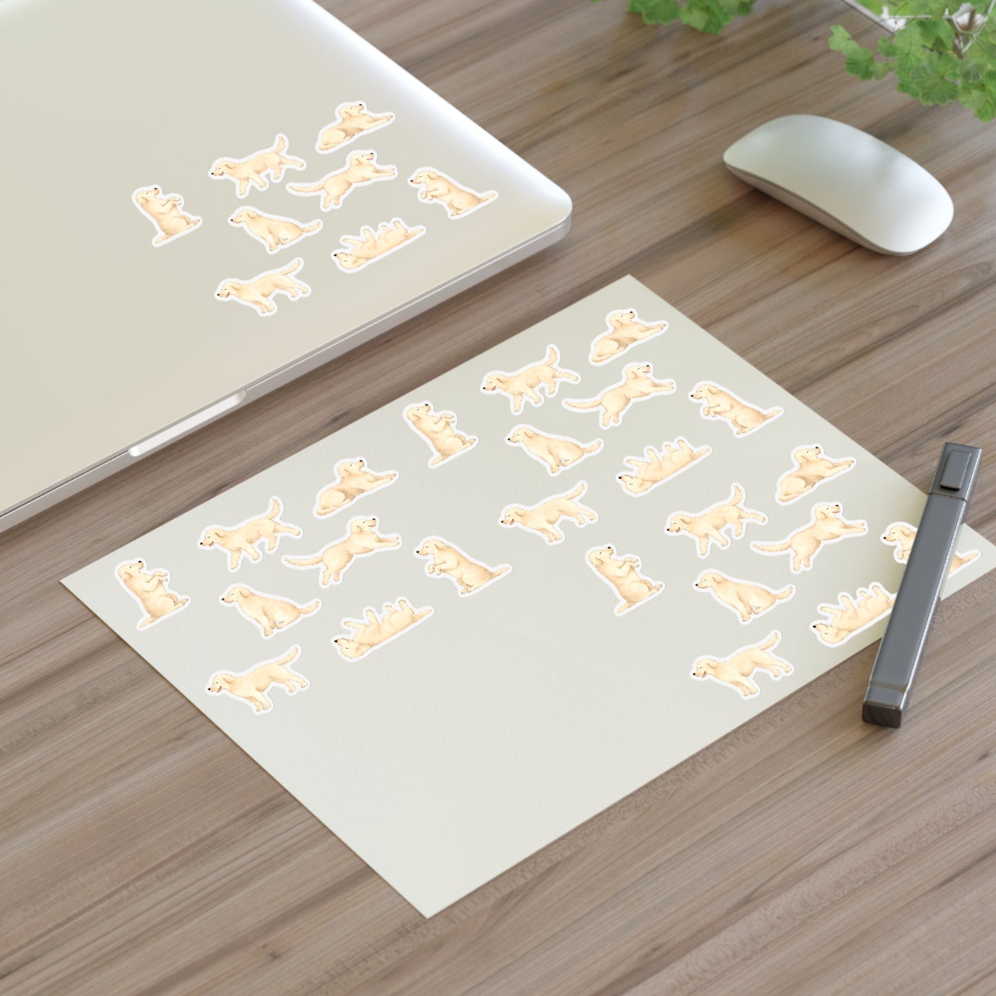 Cream Golden Retriever Sticker Sheet