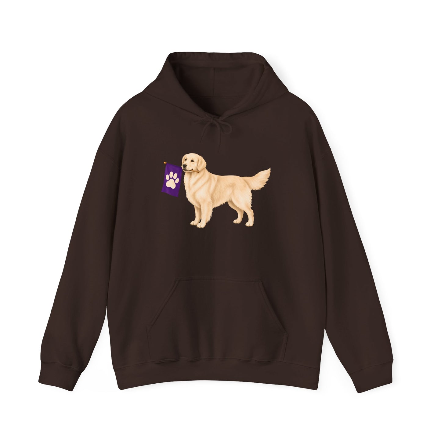 Cream Golden Retriever Flag Hoodie