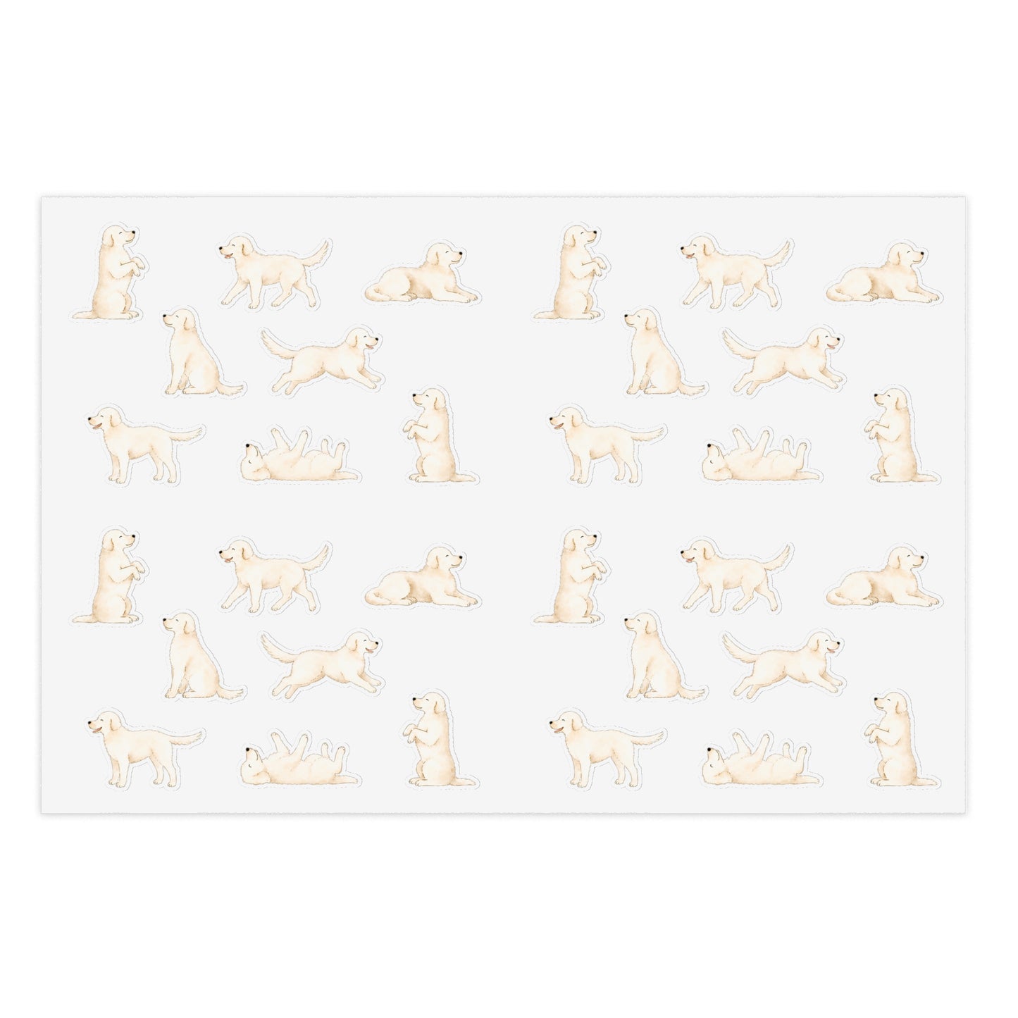 Cream Golden Retriever Sticker Sheet