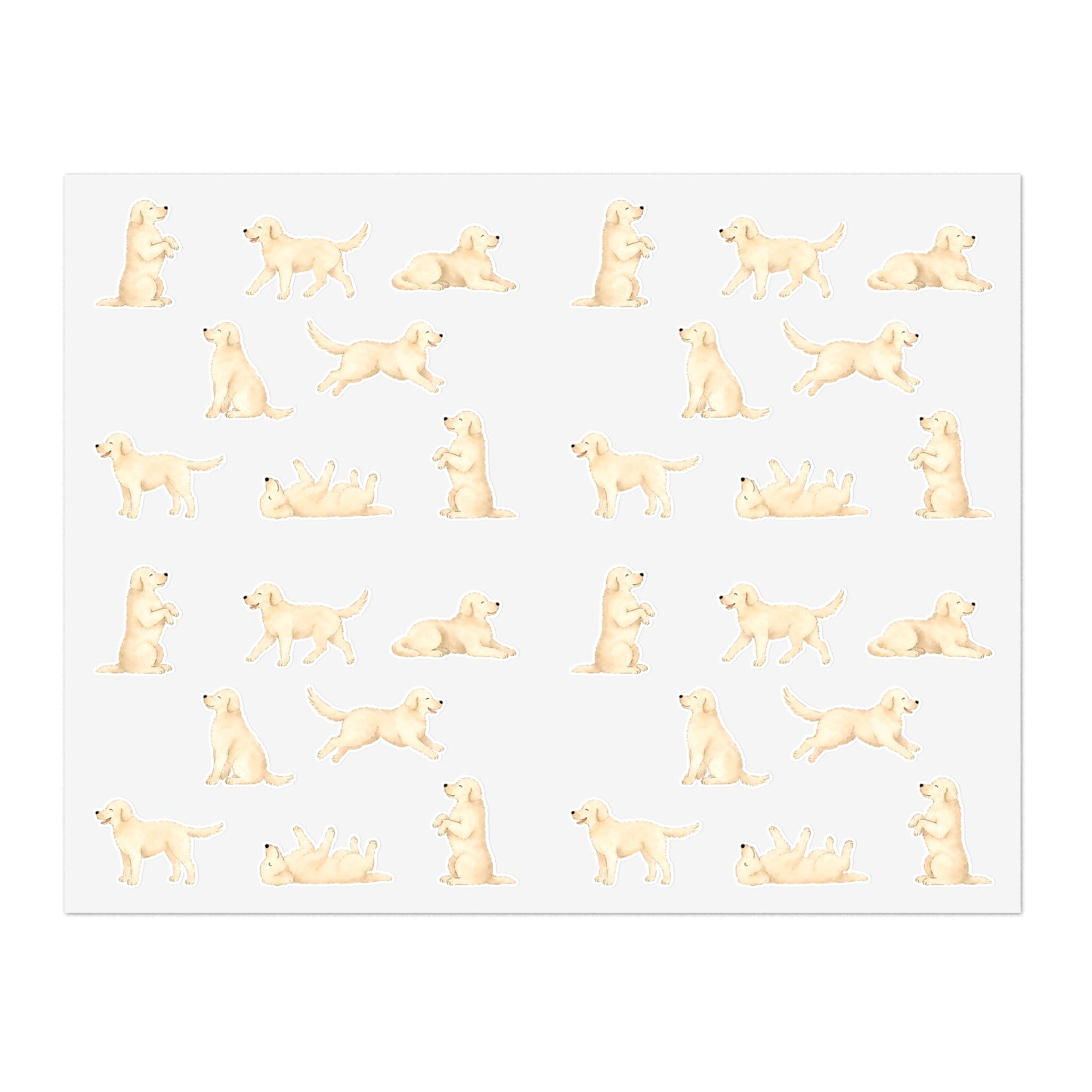 Cream Golden Retriever Sticker Sheet