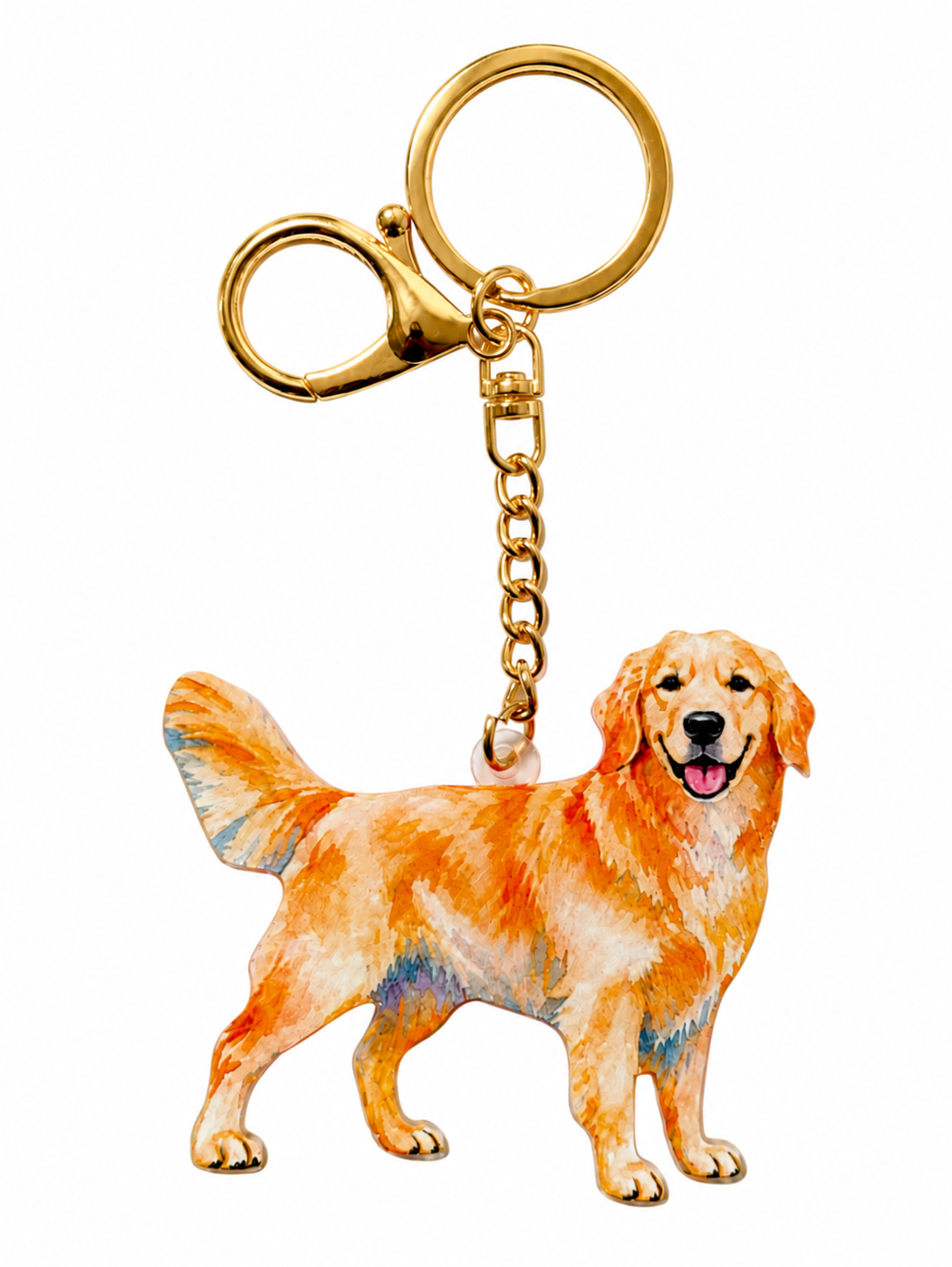 Acrylic Golden Retriever Keychain Bag Charm