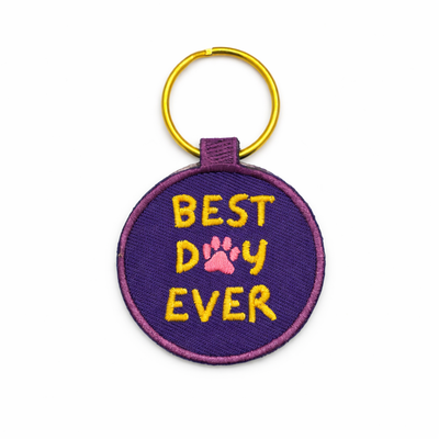 Camp Goldie "Best Day Ever" Embroidered Keychain