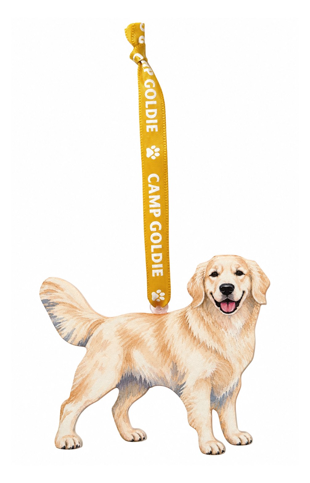 Acrylic Cream Golden Retriever Ornament