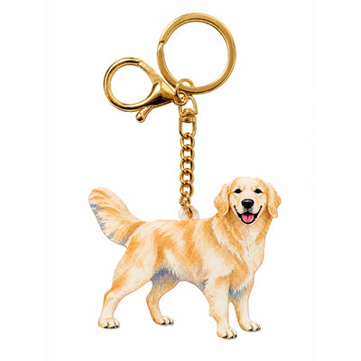 Acrylic Cream Golden Retriever Keychain Bag Charm