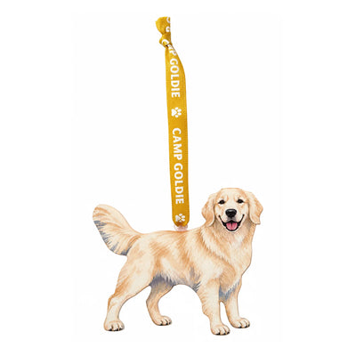 Acrylic Cream Golden Retriever Ornament