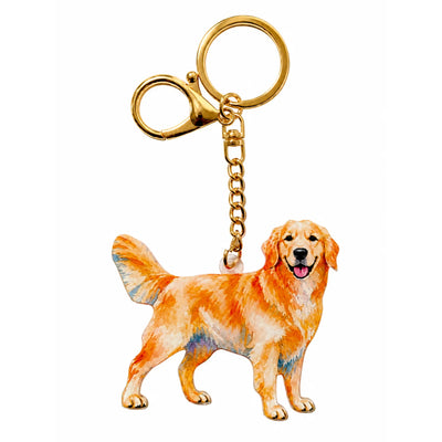 Acrylic Golden Retriever Keychain Bag Charm